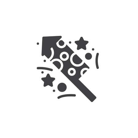Fireworks cracker vector icon. filled flat sign for mobile concept and web design. Rocket fireworks simple solid icon. Symbol, logo illustration. Pixel perfect vector graphicsのイラスト素材
