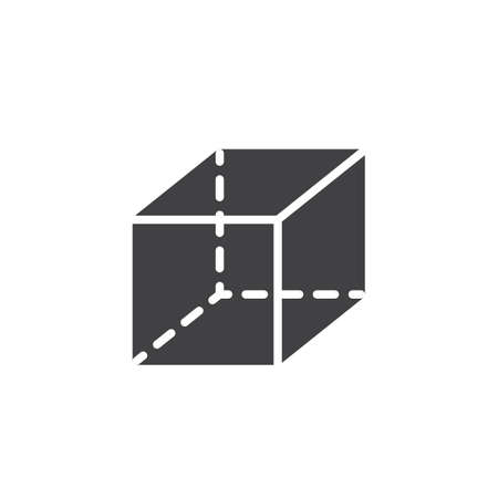 Geometric cube vector icon. filled flat sign for mobile concept and web design. Cube simple solid icon. Symbol, logo illustration. Pixel perfect vector graphicsのイラスト素材