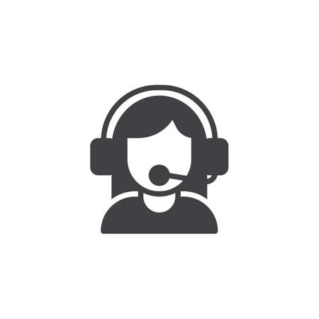 User Support, Operator vector icon. filled flat sign for mobile concept and web design. Call, center operator simple solid icon. Symbol, logo illustration. Pixel perfect vector graphicsのイラスト素材