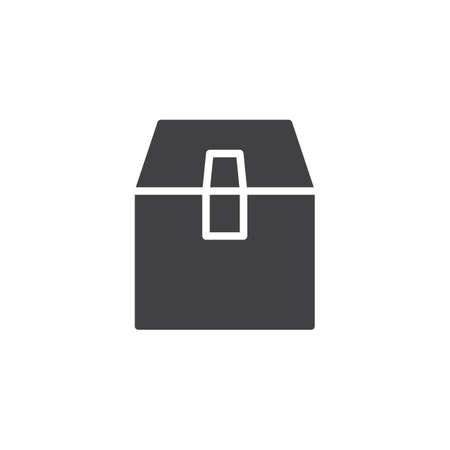 Package Box vector icon. filled flat sign for mobile concept and web design. Cardboard box simple solid icon. Symbol, logo illustration. Pixel perfect vector graphicsのイラスト素材