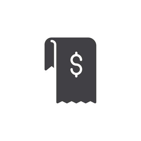 Dollar invoice vector icon. filled flat sign for mobile concept and web design. Shopping money bill simple solid icon. Symbol, logo illustration. Pixel perfect vector graphicsのイラスト素材