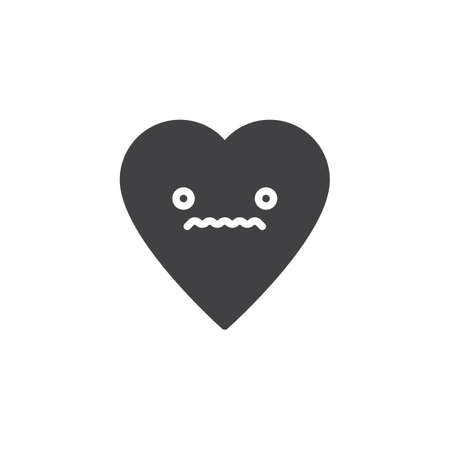 Confused Face emoticon vector icon. filled flat sign for mobile concept and web design. confused heart face character emoji solid icon. Symbol, logo illustration. Pixel perfect vector graphicsのイラスト素材