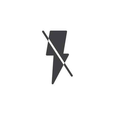 Flash off mode vector icon. filled flat sign for mobile concept and web design. Photo camera flash off simple solid icon. Symbol, logo illustration. Pixel perfect vector graphicsのイラスト素材