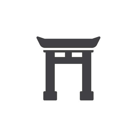Chinese Gate vector icon. filled flat sign for mobile concept and web design. Chinese Arch simple solid icon. Symbol, logo illustration. Pixel perfect vector graphicsのイラスト素材