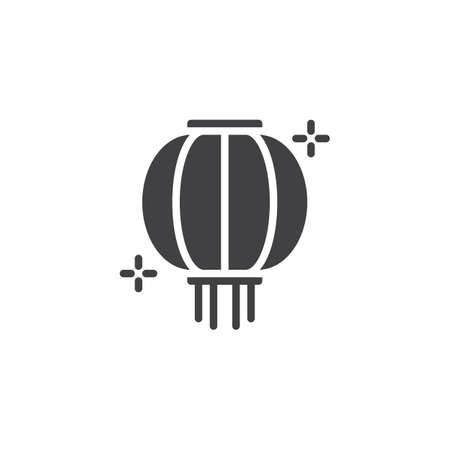 Traditional chinese lantern vector icon. filled flat sign for mobile concept and web design. Chinese paper lantern simple solid icon. Symbol, logo illustration. Pixel perfect vector graphicsのイラスト素材