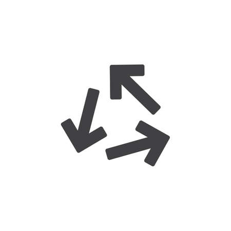 Transfer arrows vector icon. filled flat sign for mobile concept and web design. Three direction...