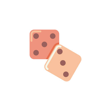 Dice game flat icon, vector sign, colorful pictogram isolated on white. Two dices symbol, logo illustration. Flat style designのイラスト素材