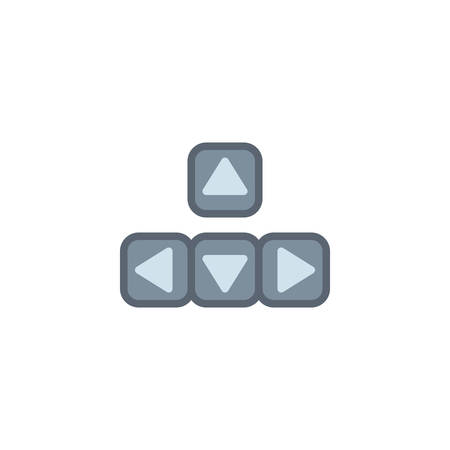 Game Controller Keys flat icon, vector sign, colorful pictogram isolated on white. Keyboard arrows button symbol, logo illustration. Flat style designのイラスト素材