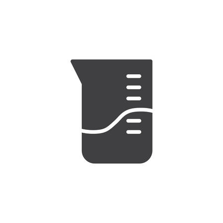 Laboratory measuring cup vector icon. filled flat sign for mobile concept and web design. Test tube glassware simple solid icon. Symbol, logo illustration. Pixel perfect vector graphicsのイラスト素材
