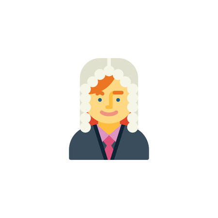 Judge woman person flat icon, vector sign, colorful pictogram isolated on white. Woman judge avatar character symbol, logo illustration. Flat style designのイラスト素材