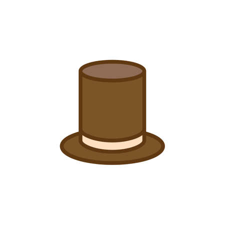 Gentleman cylinder hat flat icon, vector sign, colorful pictogram isolated on white. Top hat symbol, logo illustration. Flat style designのイラスト素材