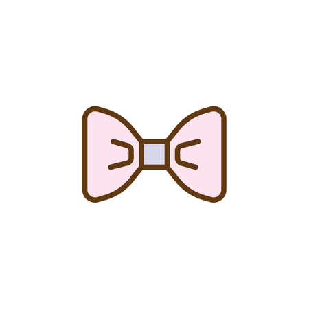 Gentleman bow tie flat icon, vector sign, colorful pictogram isolated on white. Bow tie symbol, logo illustration. Flat style designのイラスト素材