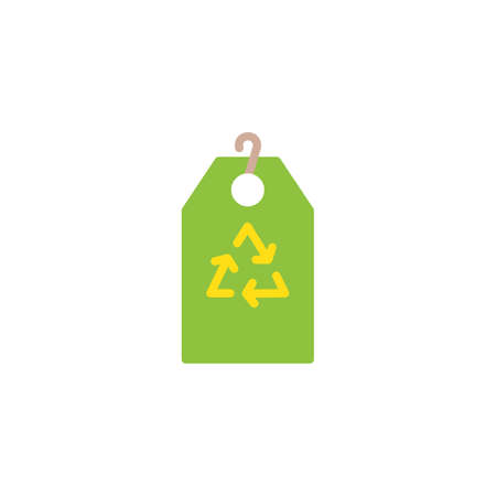 Bio Label flat icon, vector sign, colorful pictogram isolated on white. Recycling tag symbol, logo illustration. Flat style designのイラスト素材