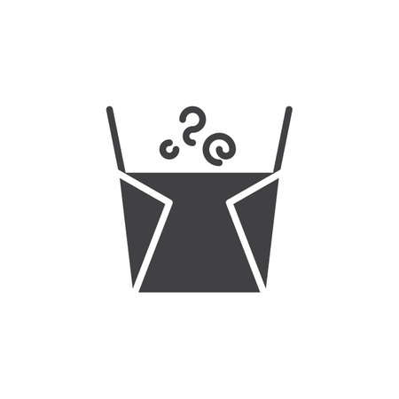 Noodles box vector icon. filled flat sign for mobile concept and web design. Chinese fast food delivery simple solid icon. Symbol, logo illustration. Pixel perfect vector graphicsのイラスト素材