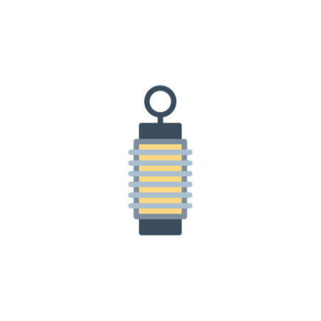 Pest control equipment flat icon, vector sign, colorful pictogram isolated on white. Fly swatter symbol, logo illustration. Flat style designのイラスト素材