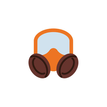 Respirator mask flat icon, vector sign, colorful pictogram isolated on white. Gas mask symbol, logo illustration. Flat style designのイラスト素材
