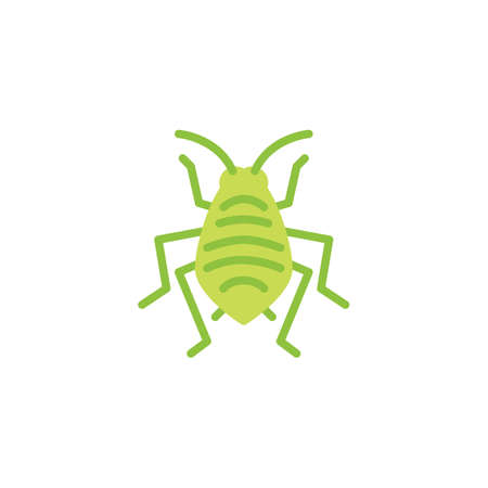Bedbug insect flat icon, vector sign, colorful pictogram isolated on white. Aphid woodlouse pest...