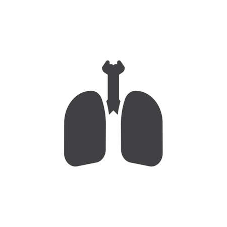 Human lungs vector icon. filled flat sign for mobile concept and web design. Lungs organ glyph icon. Symbol, logo illustration. Pixel perfect vector graphicsのイラスト素材