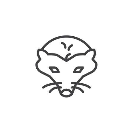 Hedgehog head line icon. linear style sign for mobile concept and web design. Animal head outline vector icon. Symbol, logo illustration. Pixel perfect vector graphicsのイラスト素材