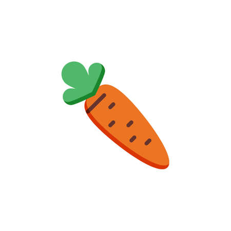 Carrot vegetable flat icon, vector sign, colorful pictogram isolated on white. Carrot Easter food symbol, logo illustration. Flat style designのイラスト素材