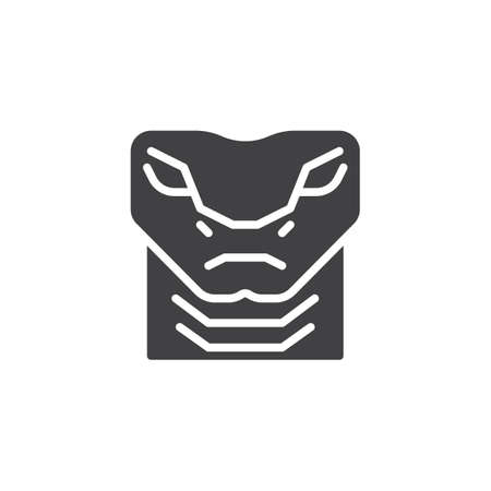 Viper snake head vector icon. filled flat sign for mobile concept and web design. Python snake animal glyph icon. Symbol, logo illustration. Pixel perfect vector graphicsのイラスト素材
