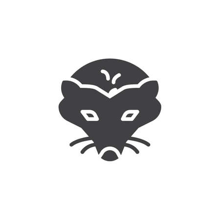 Hedgehog head vector icon. filled flat sign for mobile concept and web design. hedgehog animal glyph icon. Symbol, logo illustration. Pixel perfect vector graphicsのイラスト素材