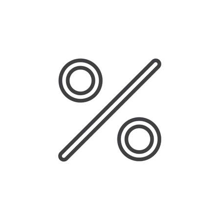 Discount Percent line icon. linear style sign for mobile concept and web design. Percentage outline vector icon. Symbol, logo illustration. Pixel perfect vector graphicsのイラスト素材