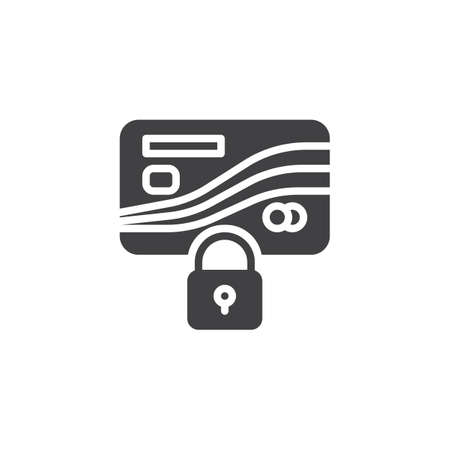 Payment secure vector icon. filled flat sign for mobile concept and web design. Credit card lock glyph icon. Symbol, logo illustration. Pixel perfect vector graphicsのイラスト素材