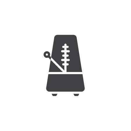 Classic Metronome vector icon. filled flat sign for mobile concept and web design. Vintage metronome glyph icon. Symbol, logo illustration. Pixel perfect vector graphicsのイラスト素材