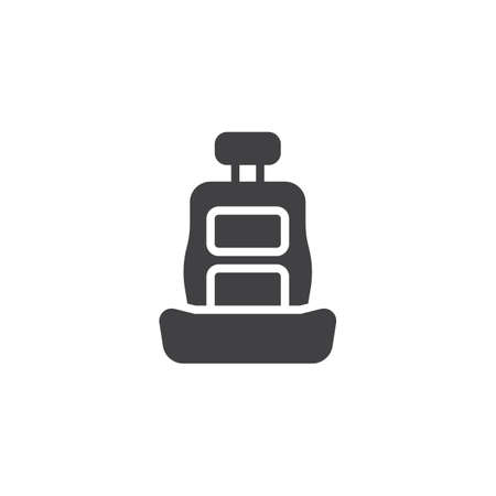 Car seat vector icon. filled flat sign for mobile concept and web design. front view car seat glyph icon. Symbol, logo illustration. Pixel perfect vector graphicsのイラスト素材
