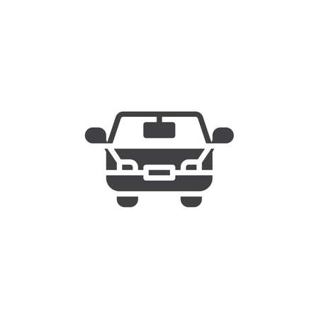 Car front view vector icon. filled flat sign for mobile concept and web design. Transportation glyph icon. Symbol, logo illustration. Pixel perfect vector graphicsのイラスト素材