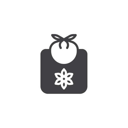 Baby bib vector icon. filled flat sign for mobile concept and web design. Baby apron glyph icon. Symbol, logo illustration. Pixel perfect vector graphicsのイラスト素材