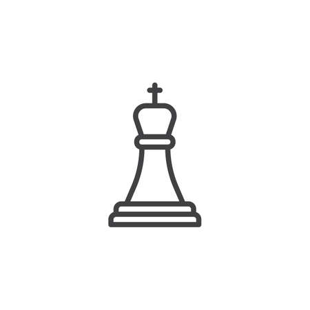 Chess king line icon. linear style sign for mobile concept and web design. Chess figure outline vector icon. Business Strategy symbol, logo illustration. Pixel perfect vector graphicsのイラスト素材