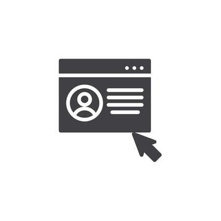 Online job application vector icon. Sending curriculum vitae cv resume filled flat sign for mobile concept and web design. glyph icon. Human resources symbol, logo illustration. Pixel perfectのイラスト素材