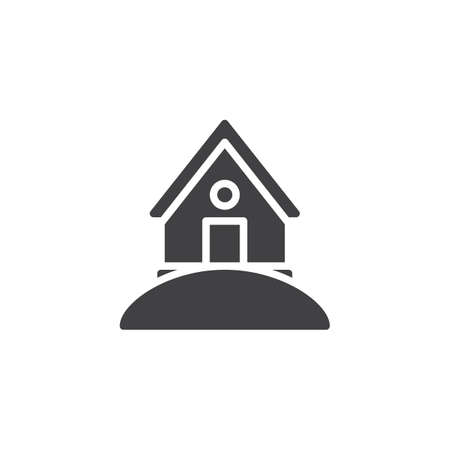House on the hill vector icon. Home filled flat sign for mobile concept and web design. Country house glyph icon. Symbol, logo illustration. Pixel perfect vector graphicsのイラスト素材