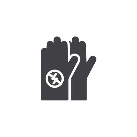 Antistatic gloves vector icon. filled flat sign for mobile concept and web design. Protective gloves glyph icon. Symbol, logo illustration. Pixel perfect vector graphicsのイラスト素材