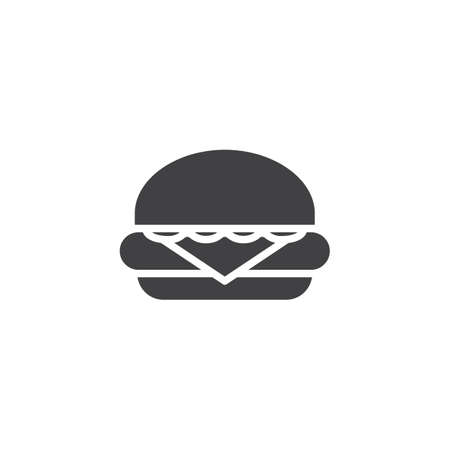 Hamburger, burger vector icon. Cheeseburger filled flat sign for mobile concept and web design. Big hamburger glyph icon. Symbol, logo illustration. Pixel perfect vector graphicsのイラスト素材
