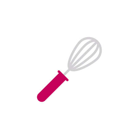 Egg beater, mixer flat icon, vector sign, Kitchen wire whisk colorful pictogram isolated on white. Symbol, logo illustration. Flat style designのイラスト素材