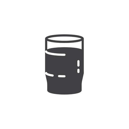 Glass of milk vector icon. filled flat sign for mobile concept and web design. Milk drink glass glyph icon. Symbol, logo illustration. Pixel perfect vector graphicsのイラスト素材