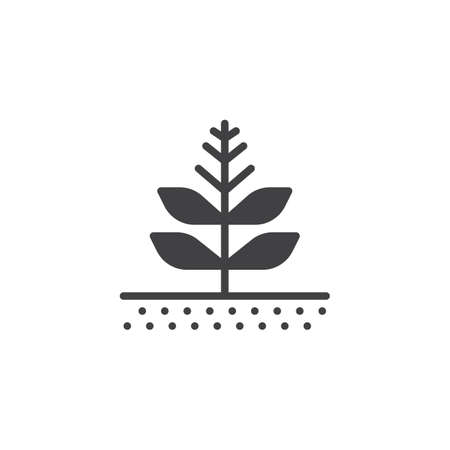 Tree plant vector icon. filled flat sign for mobile concept and web design. Growing plant leaves glyph icon. Symbol, logo illustration. Pixel perfect vector graphicsのイラスト素材