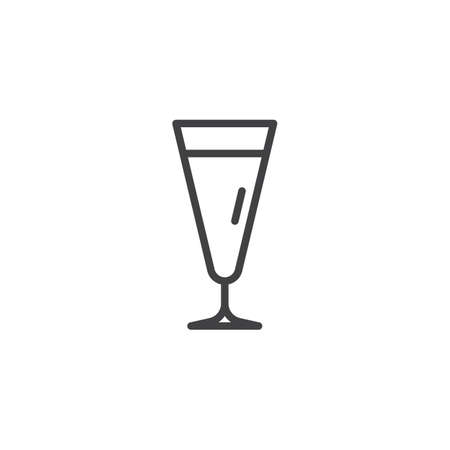 Champagne glass line icon. linear style sign for mobile concept and web design. Alcohol cocktail drink outline vector icon. Symbol, logo illustration. Pixel perfect vector graphicsのイラスト素材