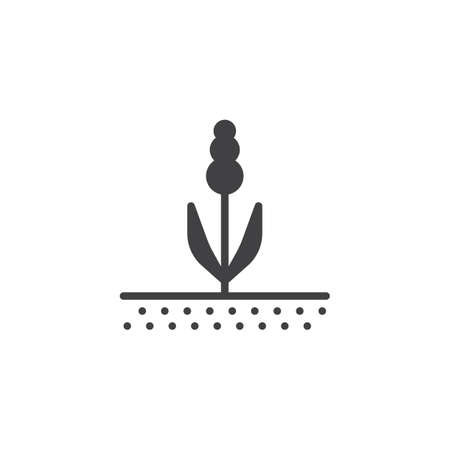 Spring flower vector icon. filled flat sign for mobile concept and web design. Growing plant glyph icon. Agriculture symbol, logo illustration. Pixel perfect vector graphicsのイラスト素材