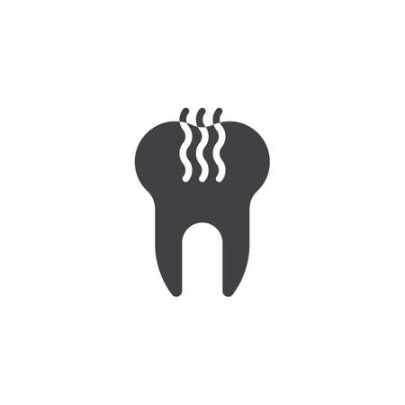 Unhealthy Tooth vector icon. filled flat sign for mobile concept and web design. Stinky tooth glyph icon. Bad mouth breath symbol, logo illustration. Pixel perfect vector graphicsのイラスト素材