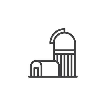 Space observatory line icon. linear style sign for mobile concept and web design. observatory building outline vector icon. Symbol, logo illustration. Pixel perfect vector graphicsのイラスト素材