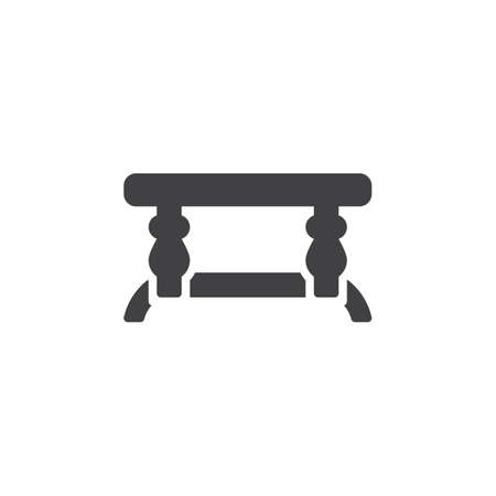 Small coffee table vector icon. Desk filled flat sign for mobile concept and web design. Side table glyph icon. Symbol, logo illustration. Pixel perfect vector graphicsのイラスト素材
