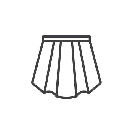 Pleated skirt line icon. linear style sign for mobile concept and web design. Short skirt outline vector icon. Symbol, logo illustration. Pixel perfect vector graphicsのイラスト素材