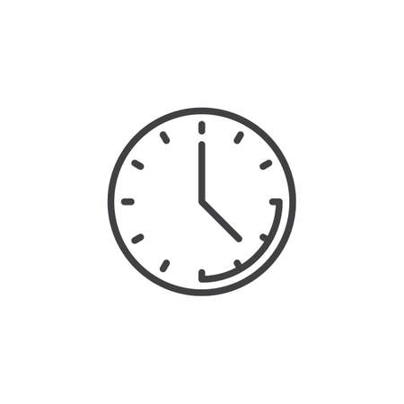 Clock time line icon. linear style sign for mobile concept and web design. Office clock outline vector icon. Deadline symbol, logo illustration. Pixel perfect vector graphicsのイラスト素材