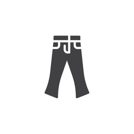Jeans pants vector icon. filled flat sign for mobile concept and web design. Trousers glyph icon. Symbol, logo illustration. Pixel perfect vector graphicsのイラスト素材