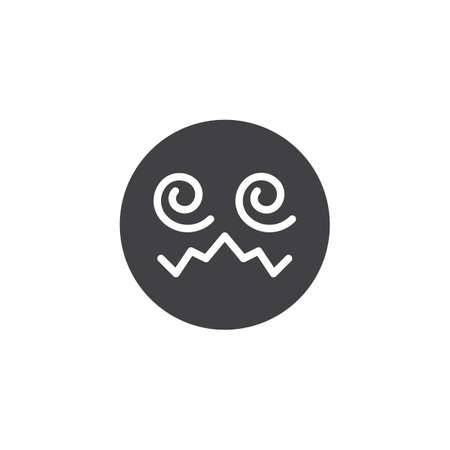 Hypnotized emoji face vector icon. filled flat sign for mobile concept and web design. Confounded Face emoticon glyph icon. Symbol, logo illustration. Vector graphicsのイラスト素材