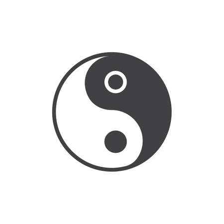 Yin Yang vector icon. filled flat sign for mobile concept and web design. Yin Yang harmony sign glyph icon. Symbol, logo illustration. Vector graphicsのイラスト素材